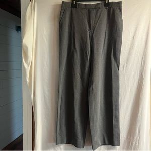 Armani Collezioni Women 10" Rise Wide leg flat front Gray Herringbone Pants S 10